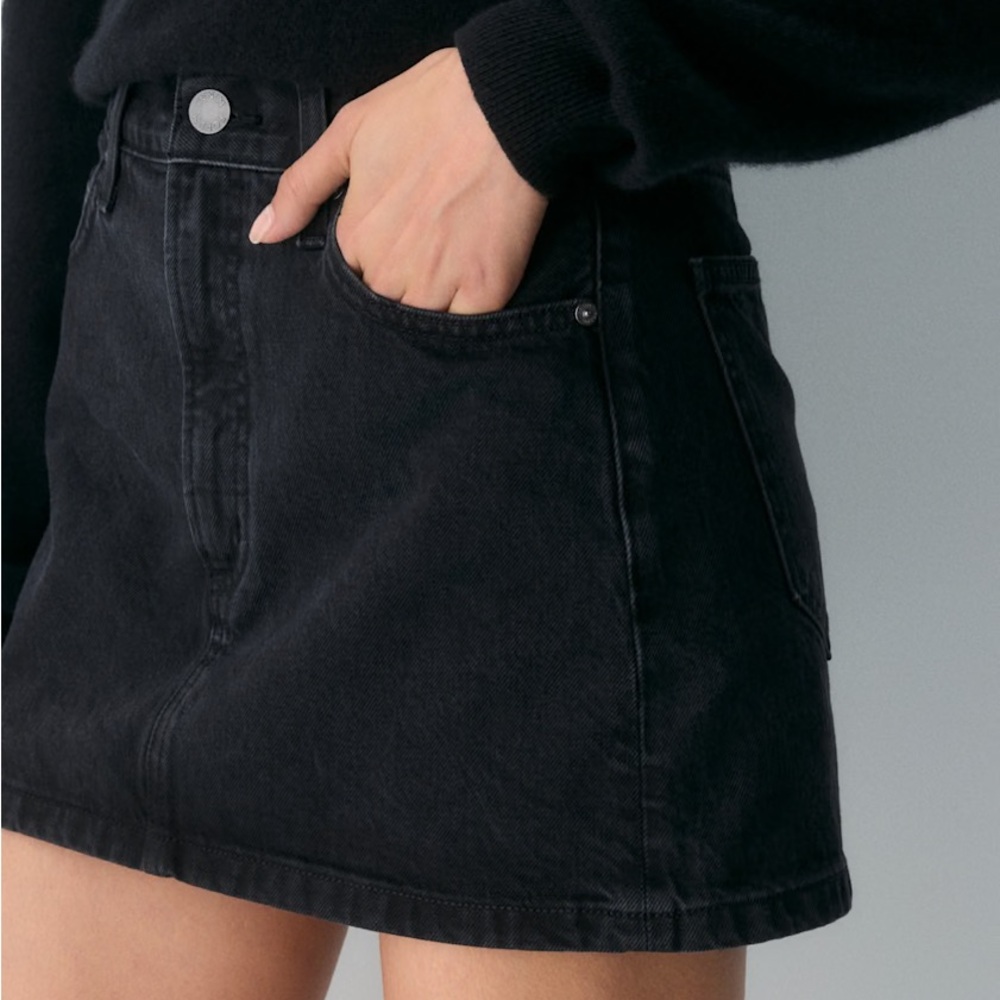Denim Forum Black Mini Denim Skirt